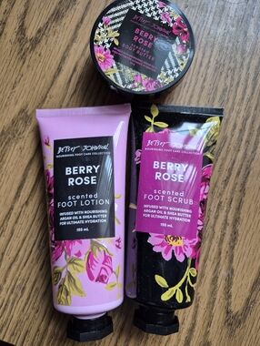 Betsey Johnson Berry Rose Foot Lotion & Foot Scrub - Pink, Black